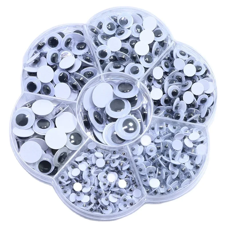 800Pcs Black Wiggle Googly Eyes with Self-Adhesive 4/5/6/8/10/12mm Mixed Packaging ,3 Years and up