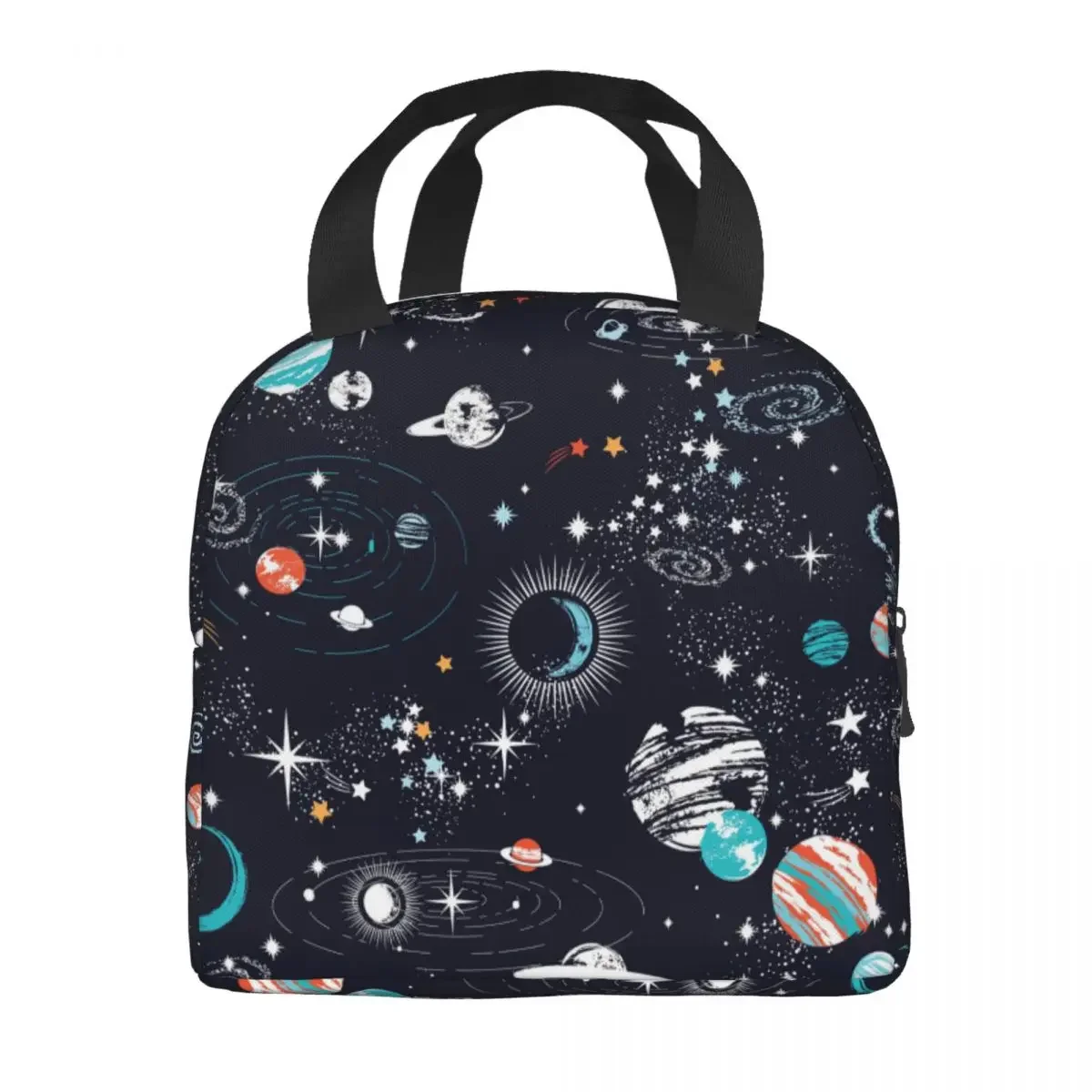 Galaxy Space Constellation Insulated Lunch Bag for Women Multicolored Outer Space Thermal Cooler Lunch Tote Kids School Children