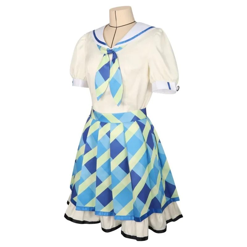 أزياء الهالوين لعام 2025 أزياء أنيمي Aikatsu STARS Kiriya Aoi، الزي الرسمي للسيارة JK، jupe، العصابة dessinée-Con