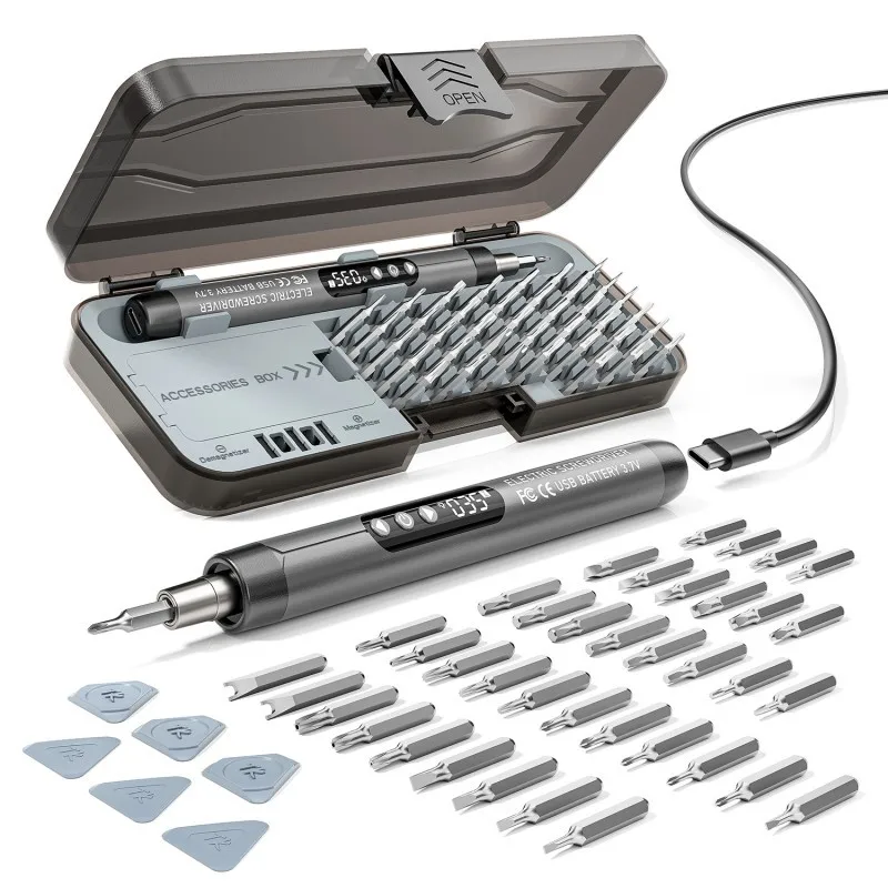 Electric Screwdriver Set, Precision Power Tool Kit with LED Digital Display & 5 Temperature Adjustments for Cell Phone & Compute