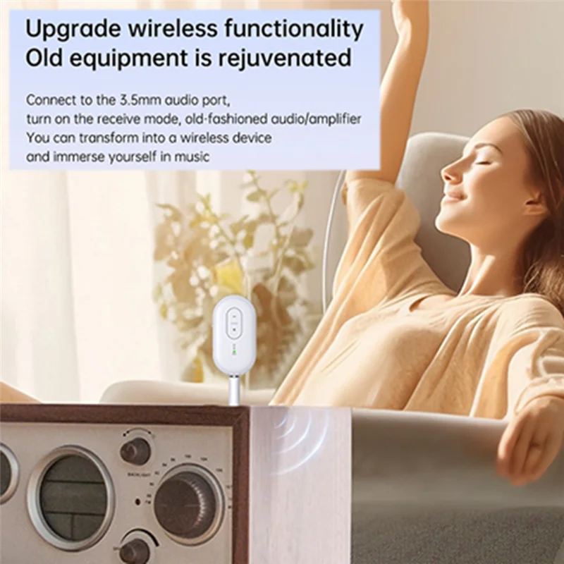 Eccellente-2 In 1 Bluetooth 5.4 Ricevitore Audio Trasmettitore Adattatore Wireless Con Microfono 3.5MM AUX Musica Stereo Per Auto Kit TV PC