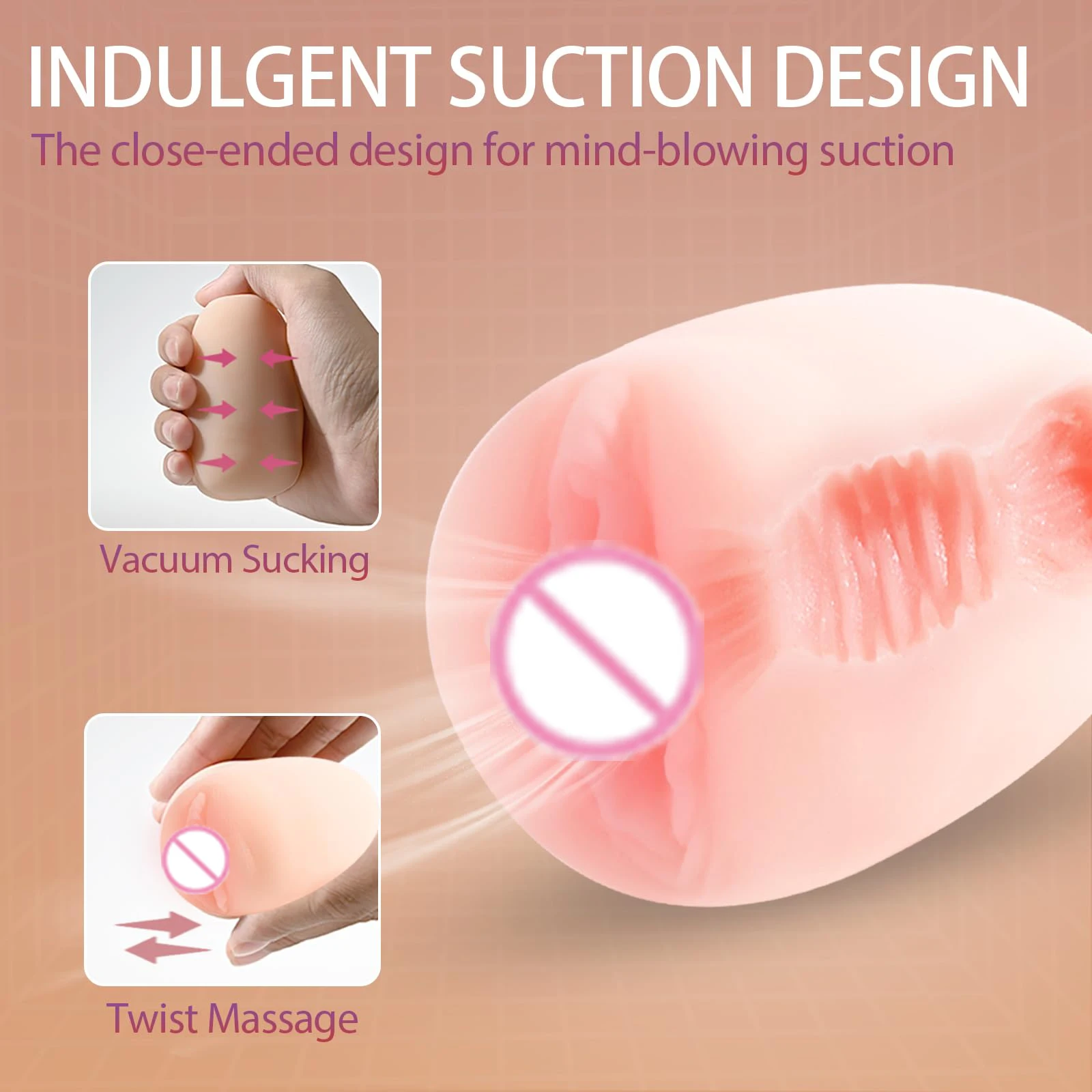 Mini Portable Masturbation Egg Cup Realistic Vagina Beginner Soft Masturbation Cup Penis Massager Stimulator Sex Toys for Man