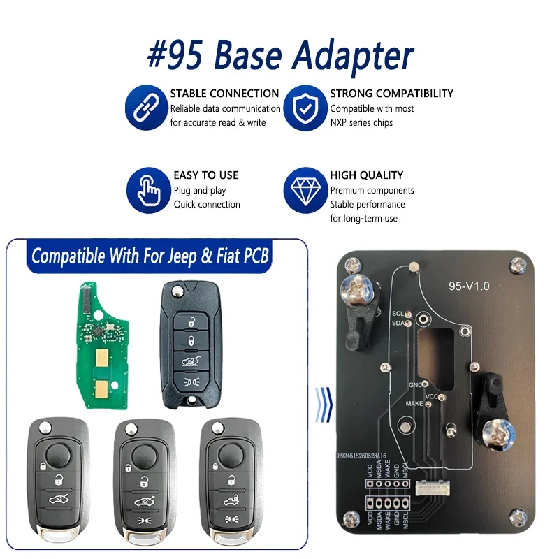 MCKB095 For Jeep & Fiat Key All NXP-Chip Smart Keys Clones Super NXP Killer Read Copy Device Adapter Base