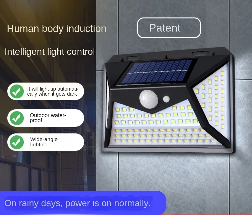 

Solar Energy Outdoor Garden Courtyard Lamp Household Solar Energy Human Body Induction Wall Lamp New Rural Street Lamp Outdoor