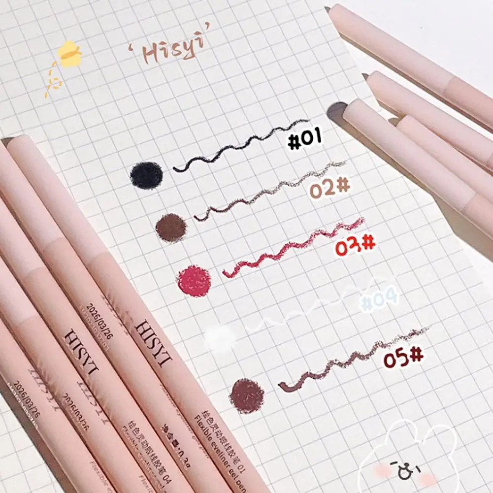 Eyeliner Gel Pen Lasting Smooth Quick Drying Eyes Liner Gel Pens Waterproof Matte Lying Silkworm Pencil Cosmetics Waterproof