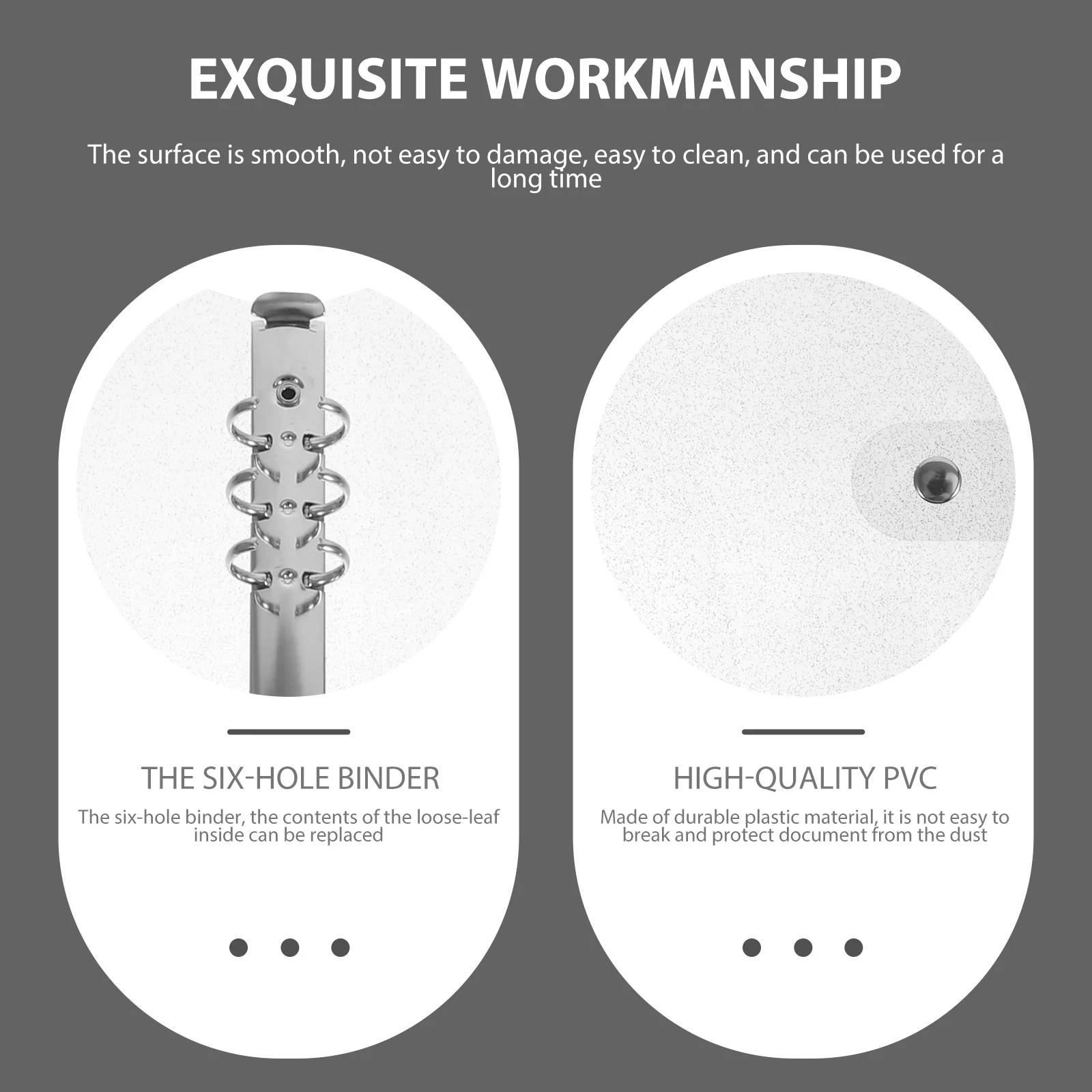 Cubierta de carpeta de hojas sueltas de 6 agujeros, funda de Bloc de notas impermeable de plástico para suministros de oficina, organizador de documentos, carcasa protectora para manual, 1 ud.