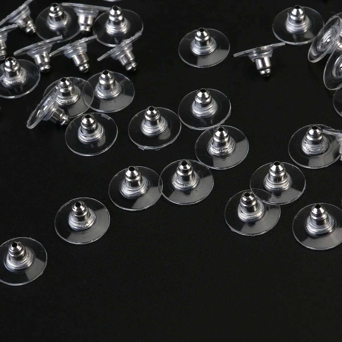 

50pcs Metal Backs Clutch White Plastic Pad For Jewelry Use Durable Lightweight Earring Back Stopper Earring Backings Jewelry