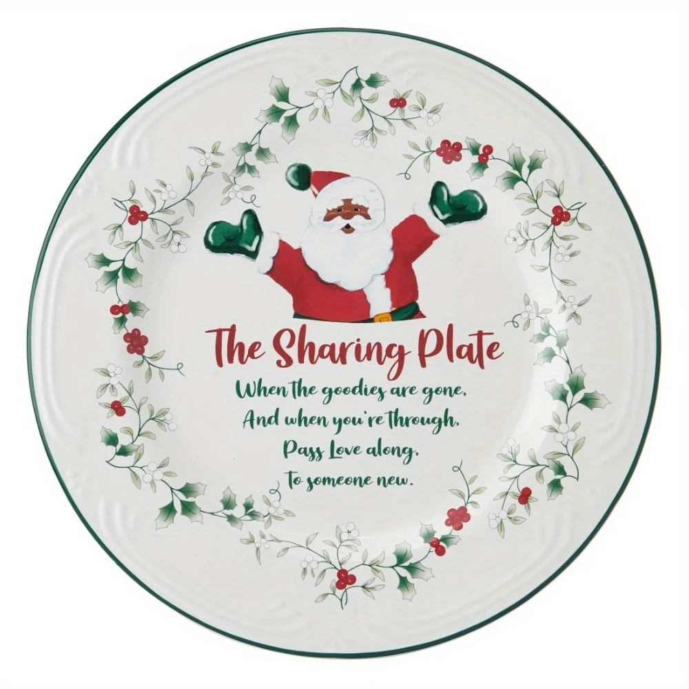 

African American Santa 12 in Sharing Plate