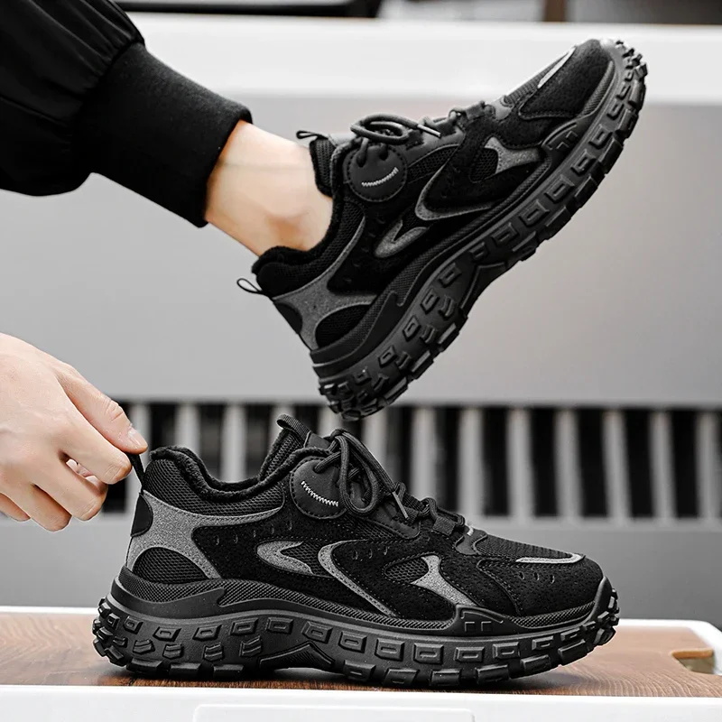 Hot Style Tire Bottom Men's Winter Casual Shoes Trendy All-match Shoe Warm Ankle Boot Men Velvet Thickening Casual Sneakers Shoe