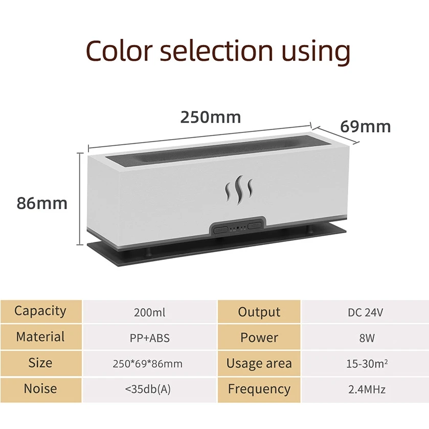 Penyebar Aroma terapi ultrasonik, penyebar Aroma minyak esensial serbuk kayu dengan lampu LED biru, Diffuser aromaterapi ruang rumah