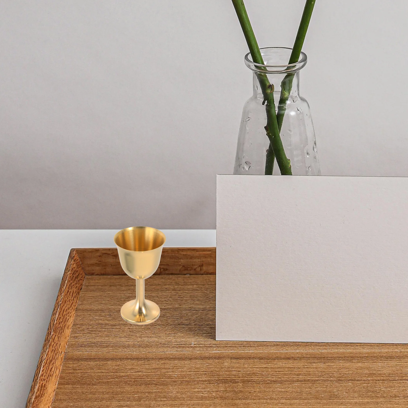 

2pcs Mini Brass Wine Cup Gold Chalice For Meditation Rituals Tibetan Altar Offerings Vintage Yoga Supplies Stemmed Drinkware