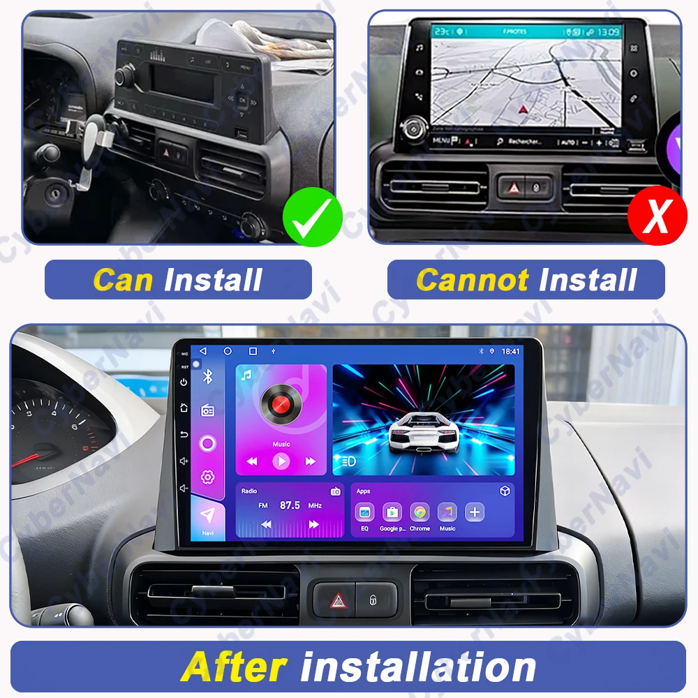 Android Carplay Car Radio Stereo Multimedia Video Player BT For Citroen Berlingo 2019 Peugeot Partner Rifter 2020 For Opel Combo