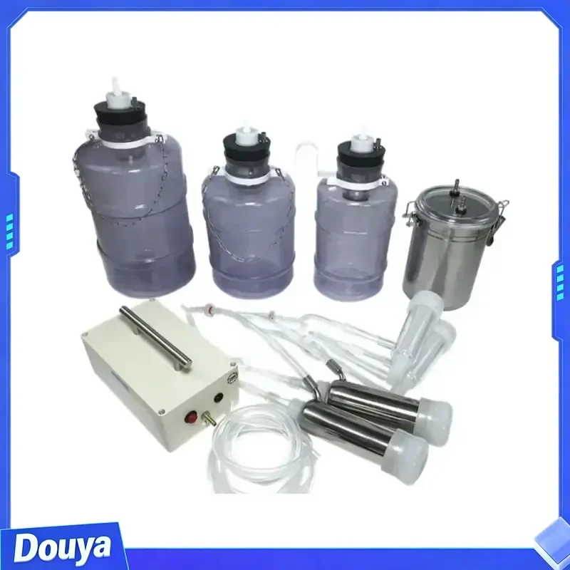 1PCS Electric Milking Machine Cow Goat Sheep Milker Dual Vacuum Pump Bucket Food Safety Level Plastic Milking Machines
