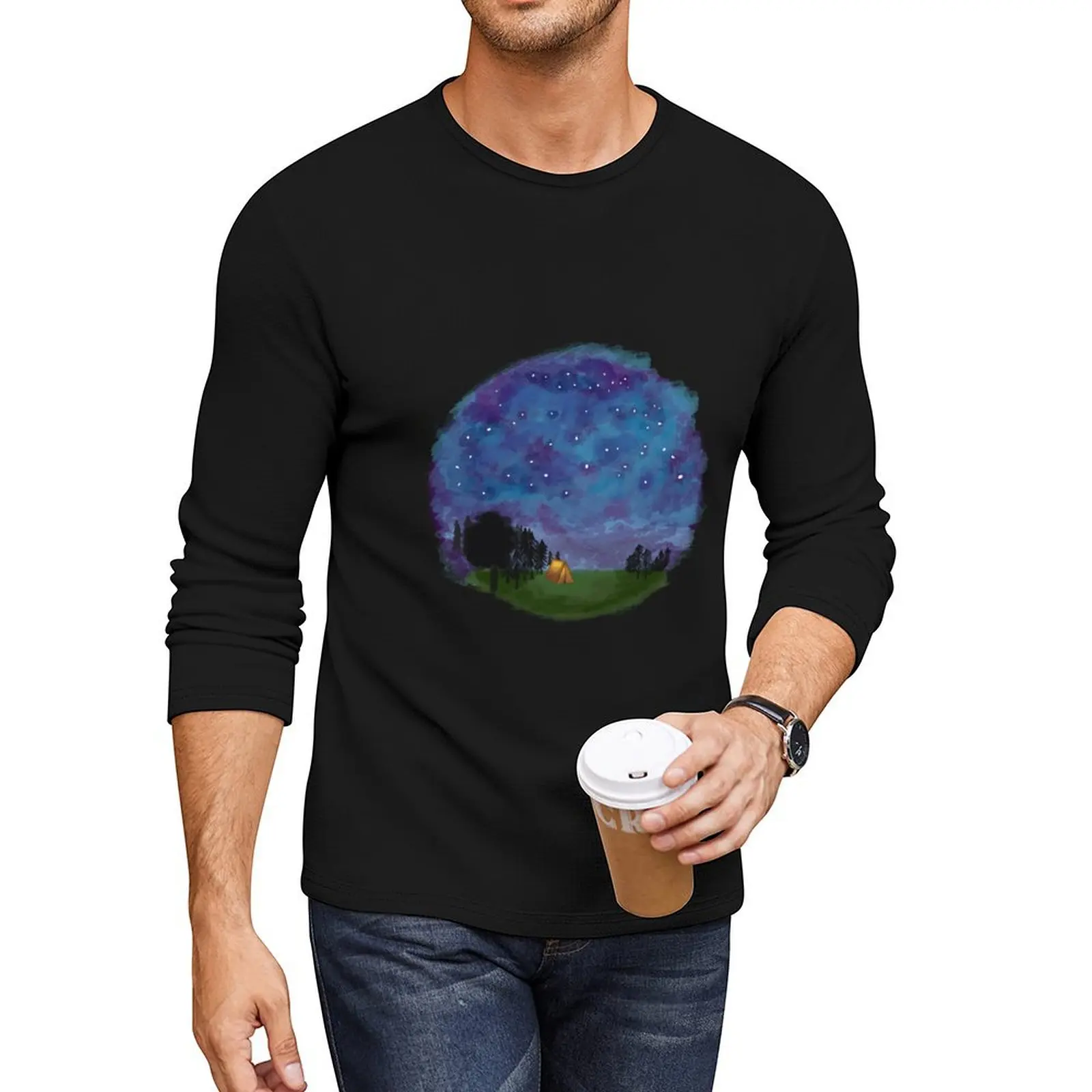 

Camping under the Stars Long T-Shirt t-shirts man mens big and tall t shirts