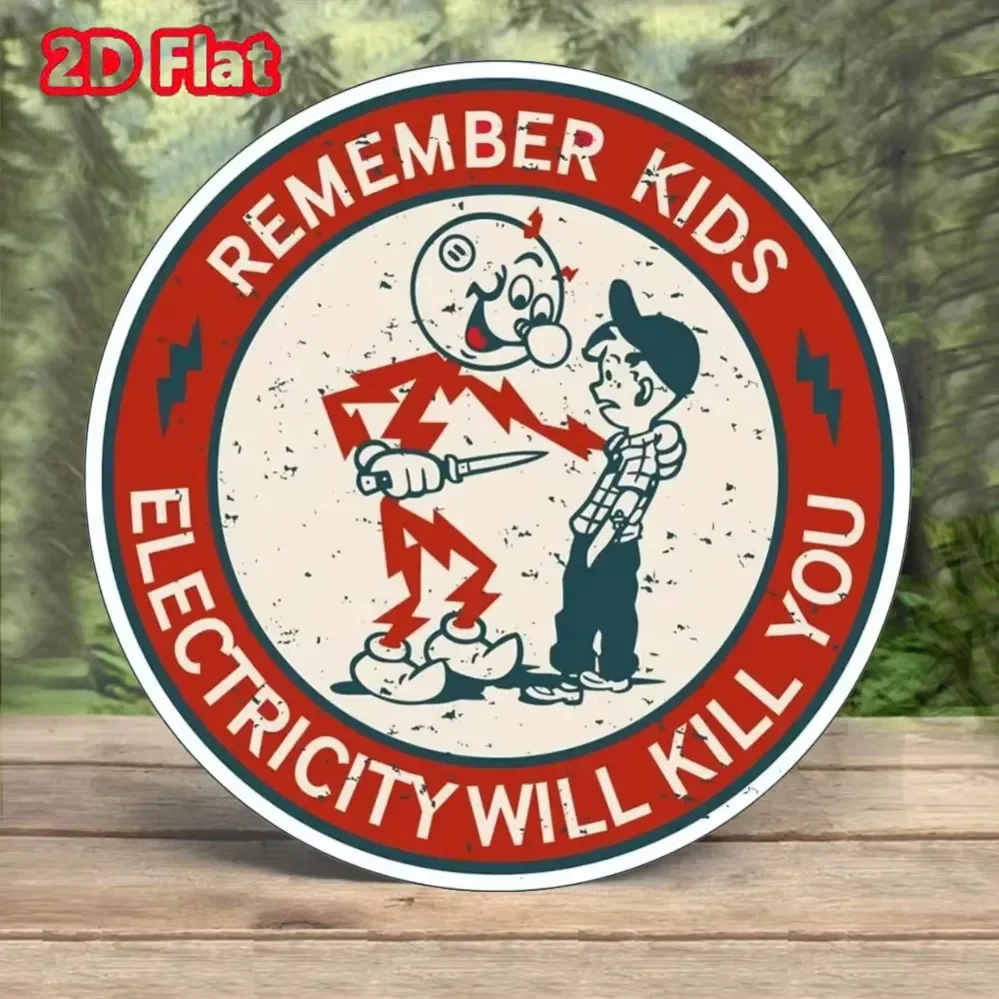 خمر تذكر الاطفال الكهرباء سوف يقتلك ملصقات كبيرة لزجاجات المياه الكرتون المنزل أنيمي لطيف طفل ديكور متعة الوفير الجدار