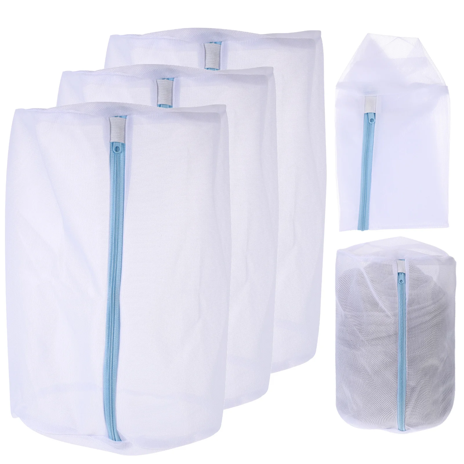 

5Pcs Protective Laundry Bag Set Fine Mesh Cylinder Shape Washing Bag for Delicates Underwear Towels Clothing