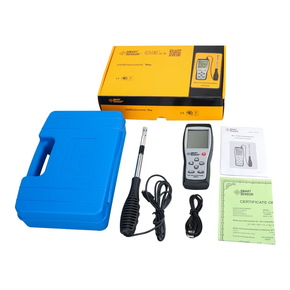 Digitale Hot-Film Anemometer Windsnelheid Meter Luchtsnelheid Temperatuurmeting 40 M/s Data Hold Naar Pc Via Usb Diagnostic-Tool