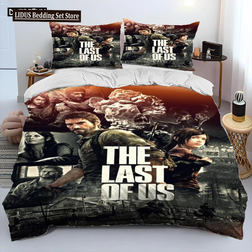 

The Last Of Us Horror TV Game Pedro Comforter Bedding Set,Duvet Cover Bed Set Quilt Cover Pillowcase,king Queen Size Bedding Set