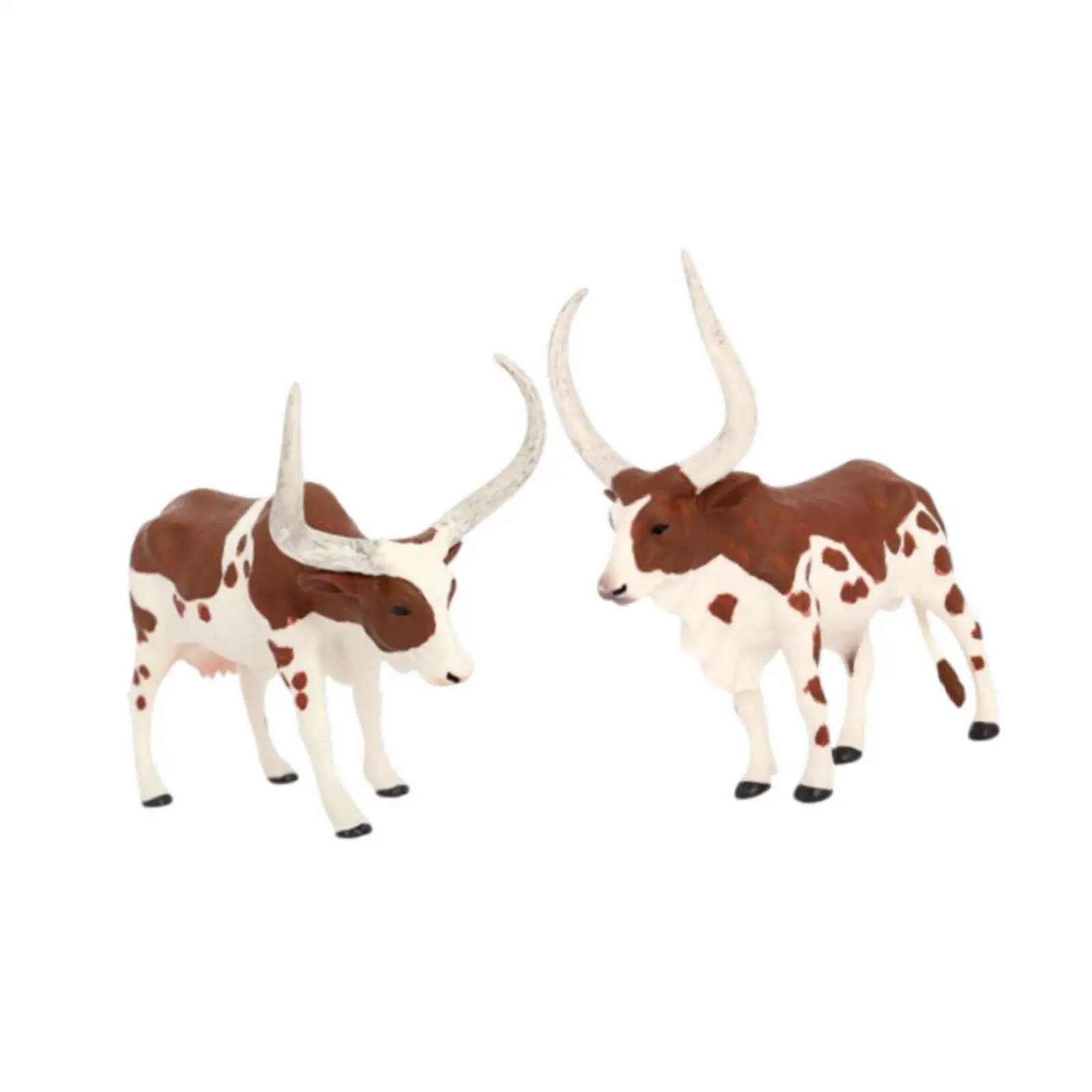 2 Pieces Small Animal Figurines Bull and Cow Birthday Gifts Animal Playset