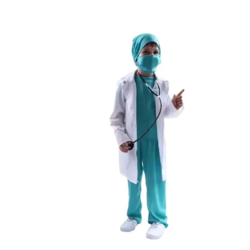 

1set/lot doctor Kids Surgeon Dr Uniform Boys Child Career Halloween Cosplay Costume