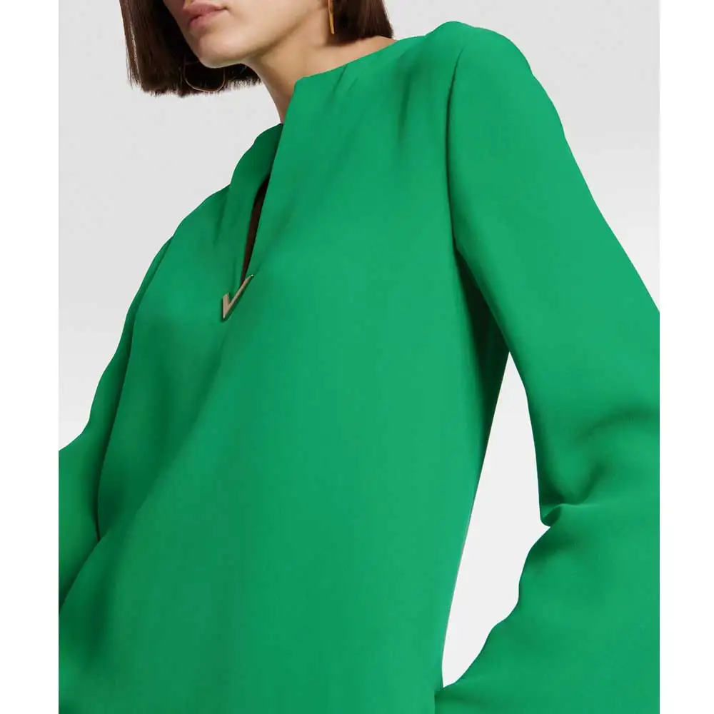 YUMDI-vestido de noche verde con mangas rotativas dobles para mujer, vestido recto informal, estilo de piso, Dubai, temperamento de lujo