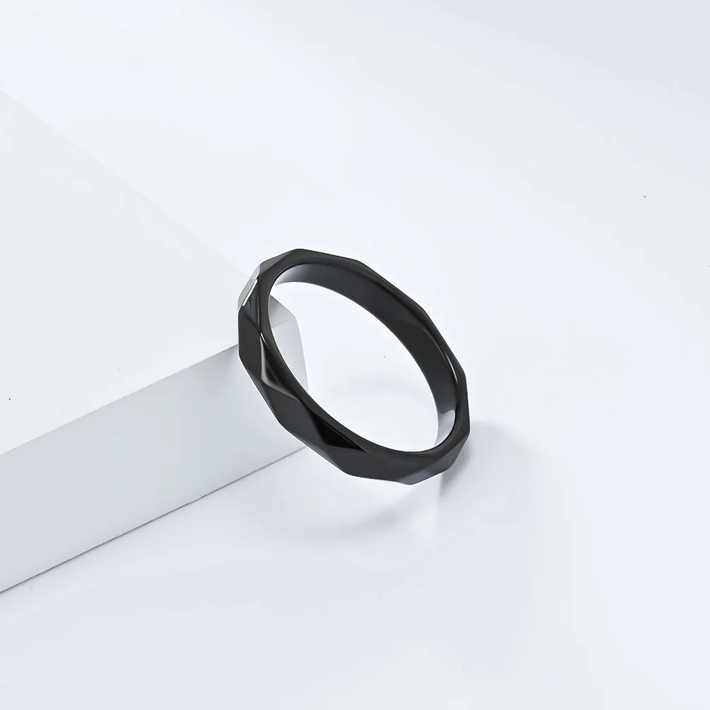 New Classic 4MM Stainless Steel Ring for Women Men Silver/Gold/Black Color Ring Unisex Jewelry