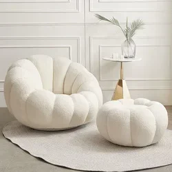 2024 Pumpkin Lounge Chair Lazy Couch Lamb Plush White Tatami Light Luksusowa sypialnia Mała sofa