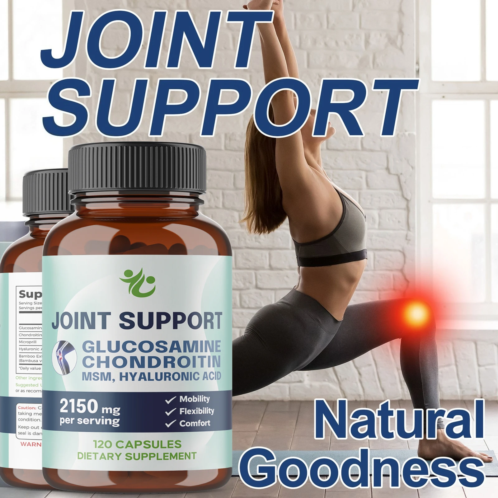 Glucosamine Chondroitin MSM - Joint Support Supplement for Men and Women, Triple Strength Vitamin, Relieve Joint Discomfort