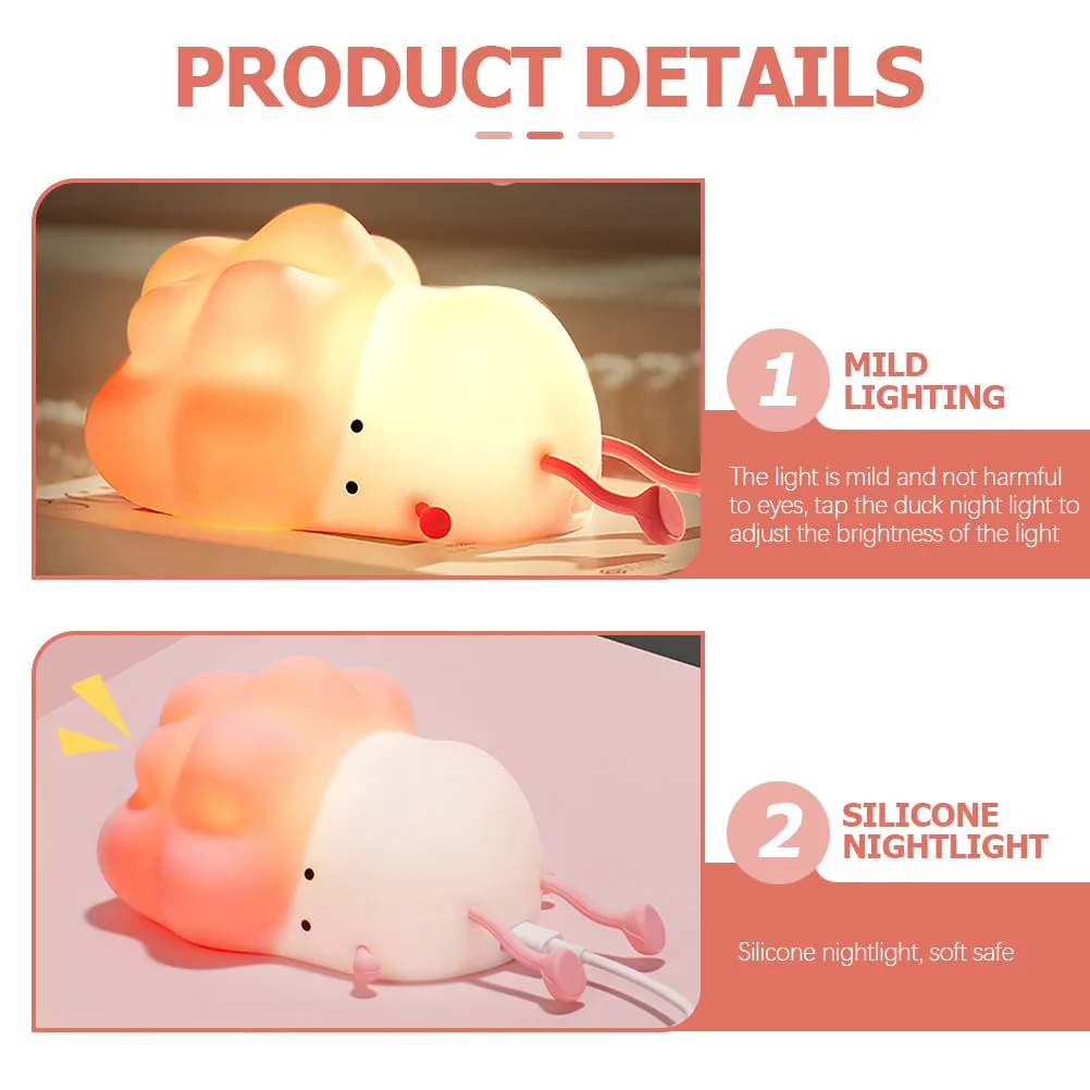 

Детские ночники с капустой и уткой для спальни, перезаряжаемые детские спальни, безопасный силиконовый таймер, мультяшный ночник, маленькая лампа