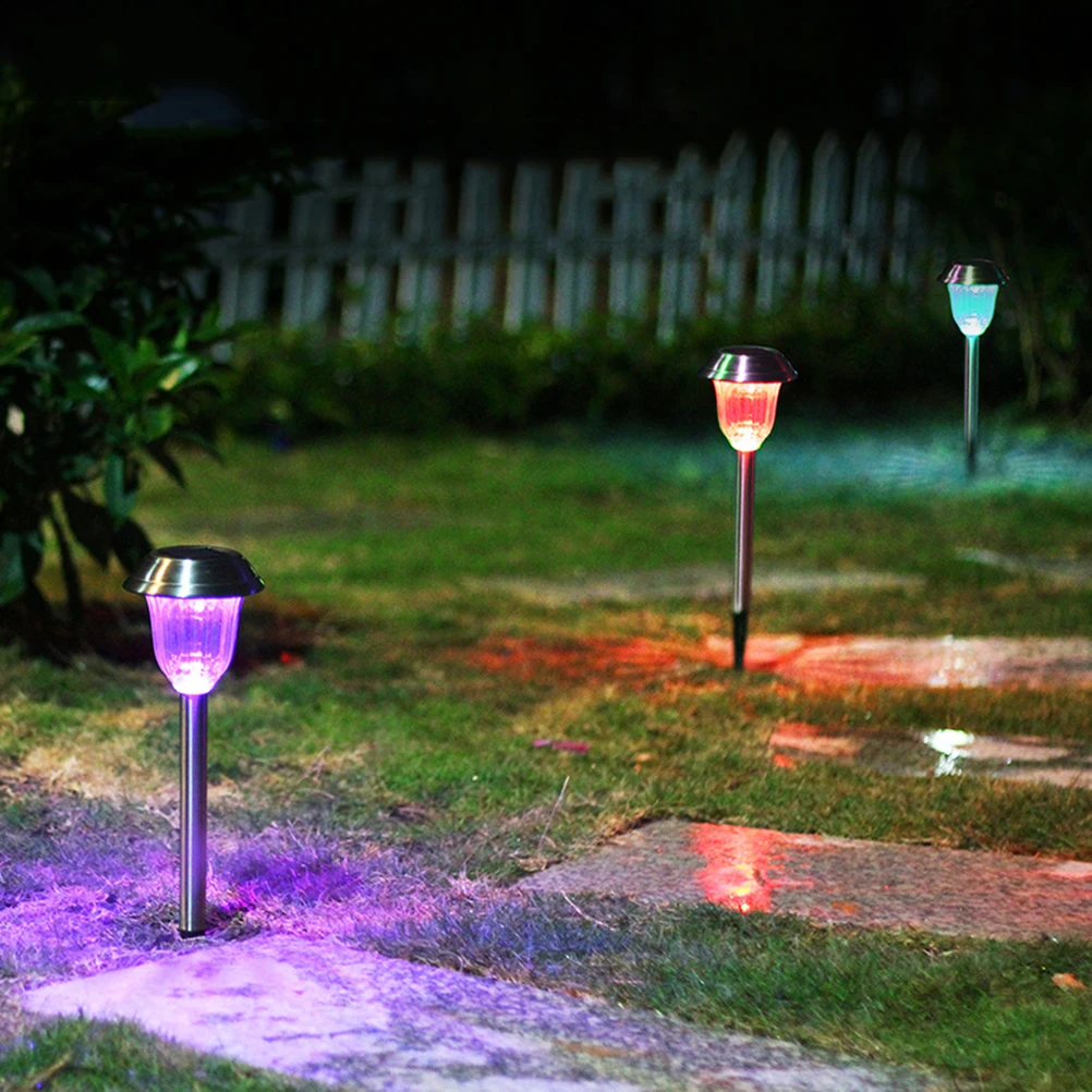 2PCS Edelstahl Solar Rasen Licht Garten Hof Im Freien Wasserdichte Landschaft Licht Boden Stecker Licht