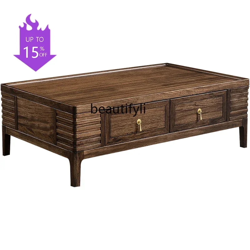 

Q181 Ugyen Wood Solid Wood Coffee Table TV Cabinet Combination Living Room Floor Cabinet New Chinese TV Cabinet