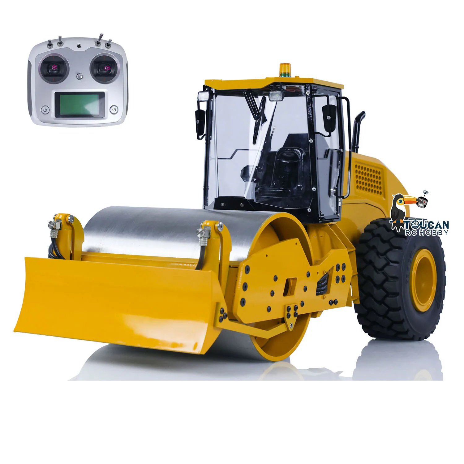 1/12 RC Hydraulic Road Roller CS11 Metal Remote Control Construction Vehicles Assembled Painted I6S Redio Car Toy Model TH24080