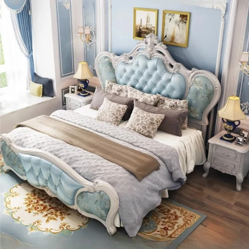 

Unique Wooden King Size Double Bed Frame Simple Luxury Living Room Double Bed Hotel Modern Letto Matrimoniale Bedroom Furniture