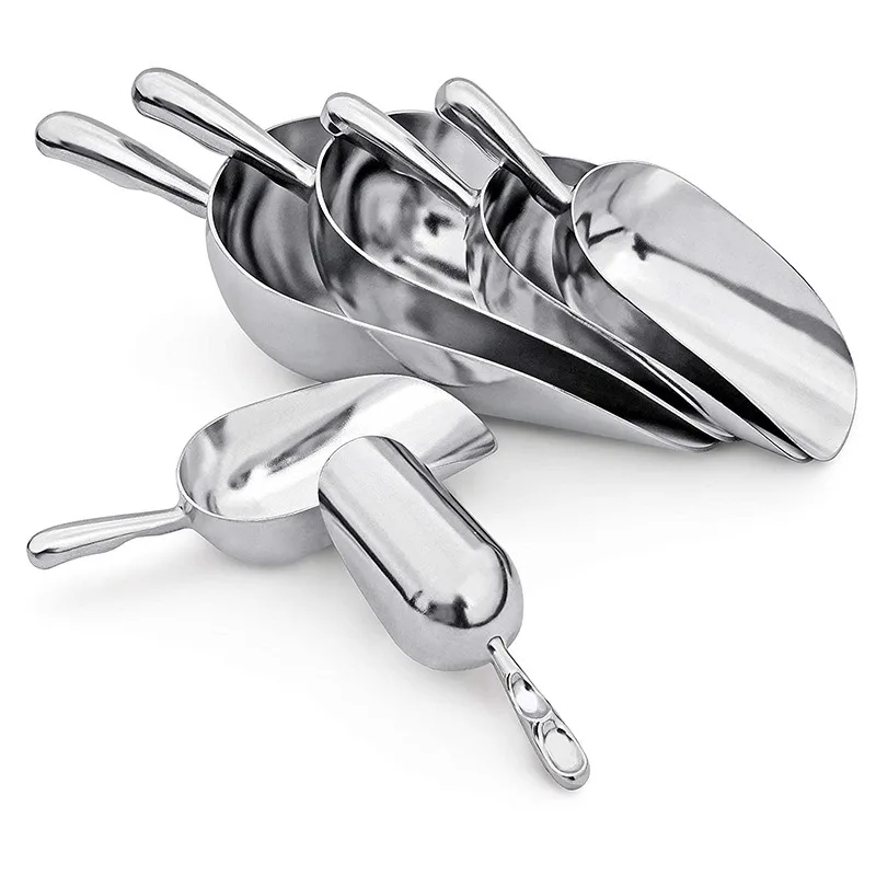 5 Sizes Aluminum Alloy Ice Shovel Multifunctional Coffee Beans Bar Cube Scraper Popcorn Shovel Measuring Spoon Kitchen Gadget 