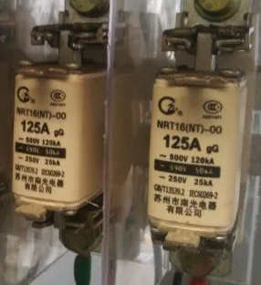 Fuses: NRT16(NT)-00 125A 500V gG / NRT16(NT)-00 16A 500V / NRT36-00(NH00) 160A 500V / NRT36-00 100A 500V NH00 gG