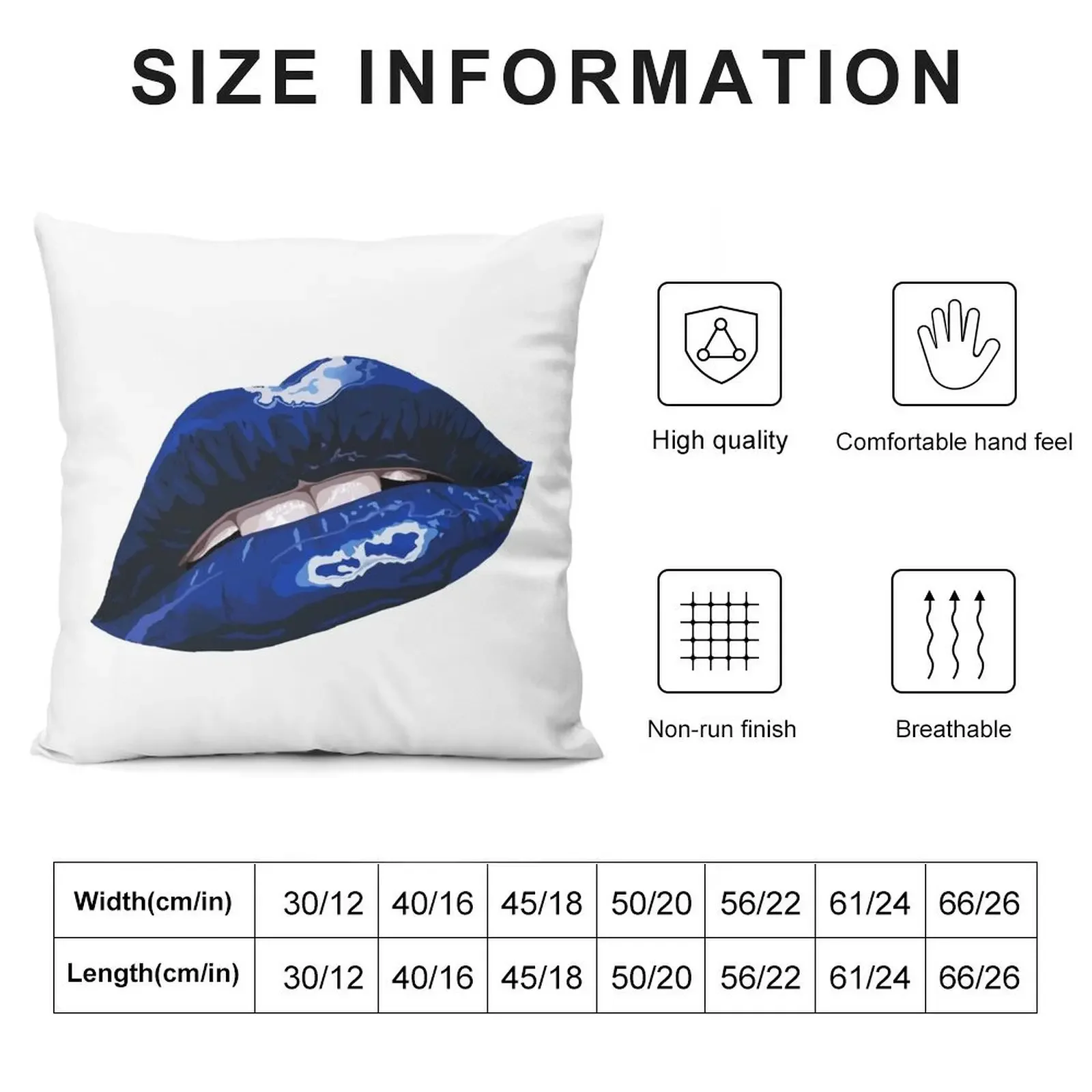 Blue Layered Graphic Lips Throw Pillow Decorative pillowcase Decorative pillow case Sofa Cushion Cover pillow