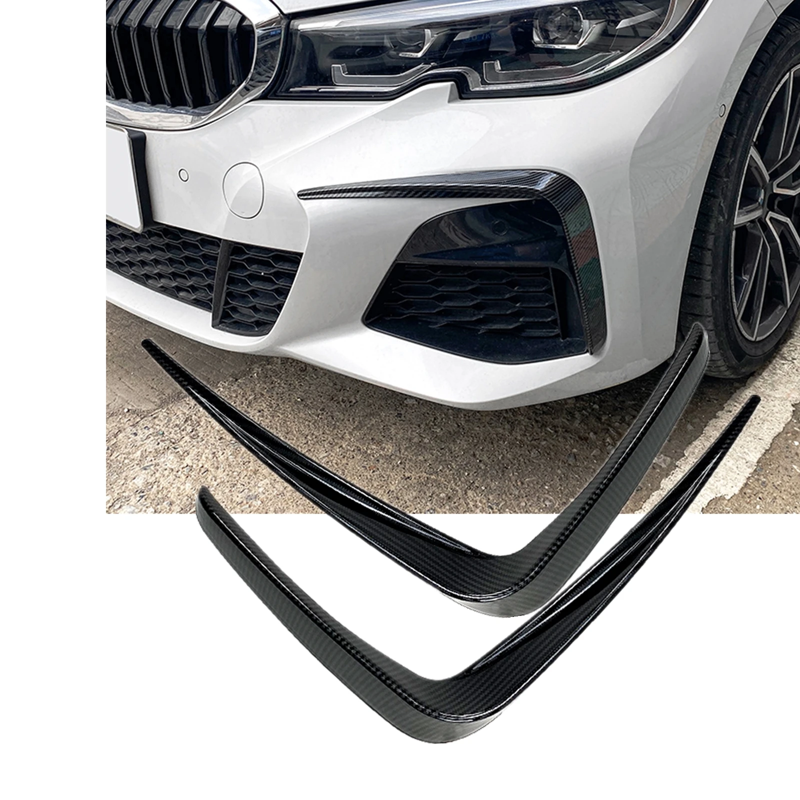 

Front Bumper Side Spoiler Trim For BMW 3 Series G20 G21 G28 M Sport 2019-2022 320i 325i Car Air Vent Intake Hood Cover Splitter