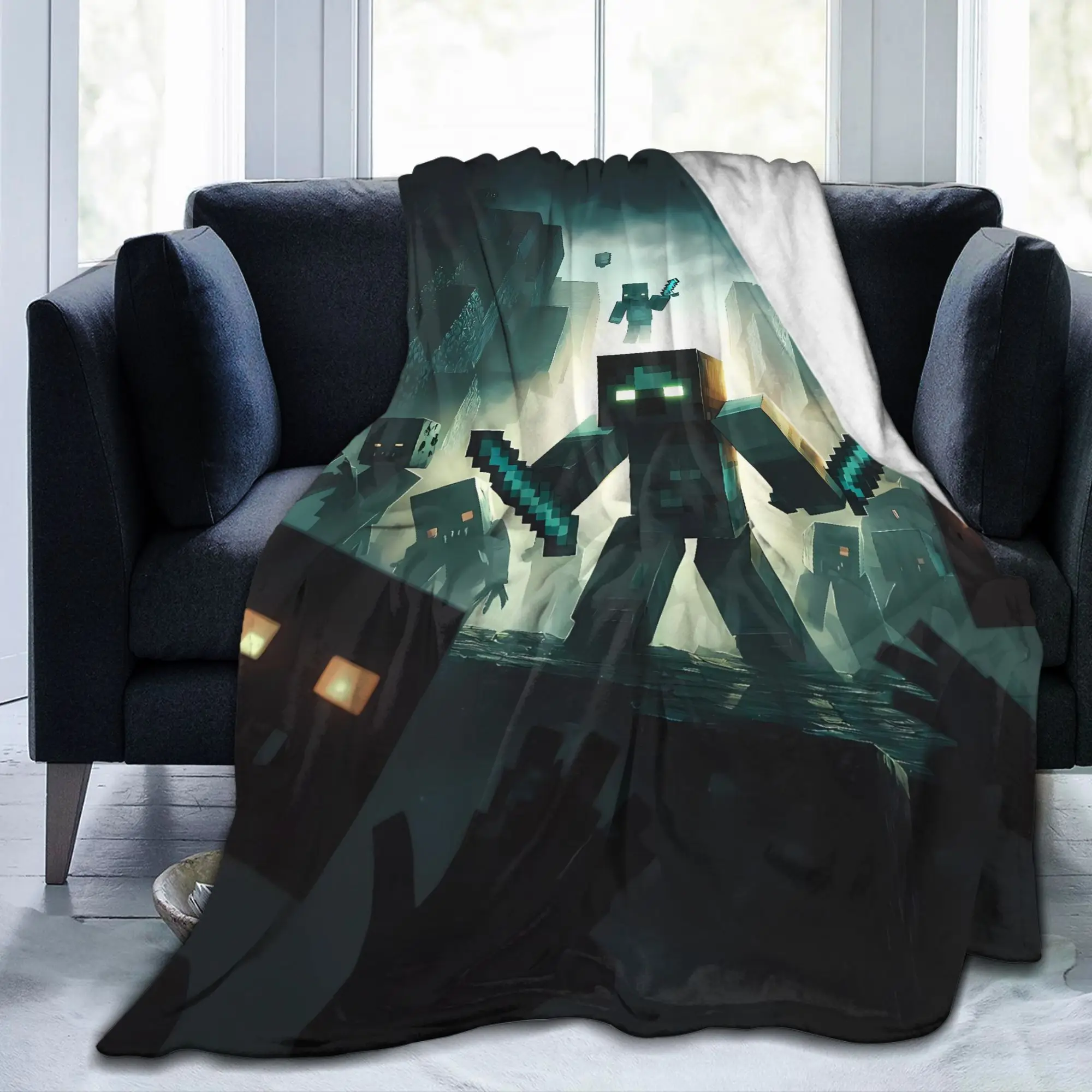 Game M-Minecrafts Blanket  Warm Soft Graphic Plush Throw Blanket For Bedroom Travel Flannel Bedspread Bed Cover
