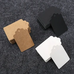 100PCS Blank Wave Kraft Paper Hanging Tag Cartoon Baking Label Holiday Party Invitation Cake Clothing Gifts Shop Paper Blank TMZ