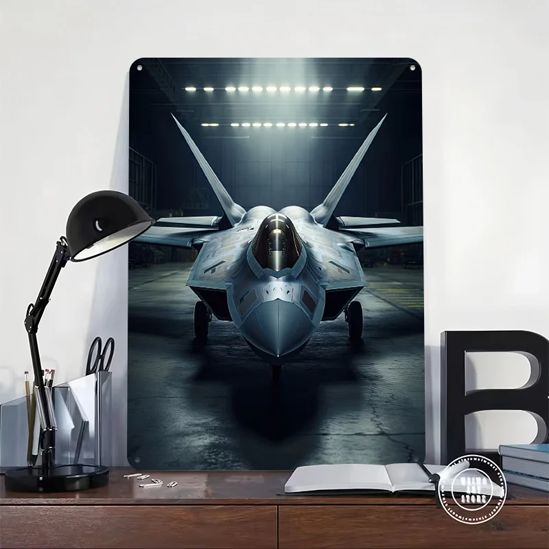 F22 Raptor Ready to Start Metal Poster Custom Wall Art Retro Vintage Tinplate Signs for Man Cave Living Room Decorations House