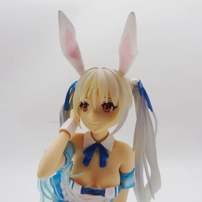 24cm Chris Aqua Blue Bunny Girl Kneeling Position Cartoon Girl Figure Model Statue Collection Desktop Decoration Ornament Toys