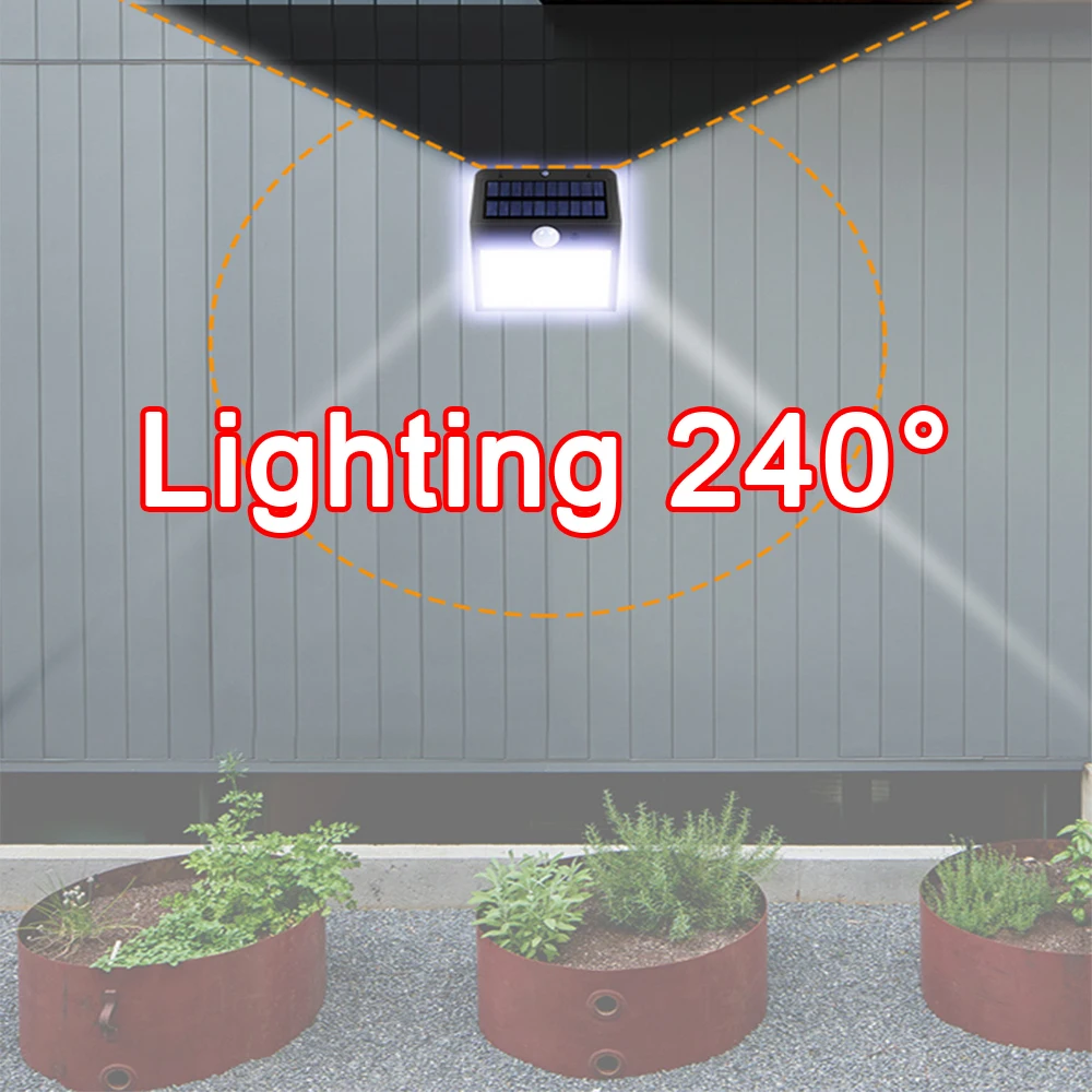 2026 Newest Solar Outdoor Wall Lamp Waterproof Garden Decoration With Motion Sensor Pathway Solar Lights Yard Lights Street Lamp