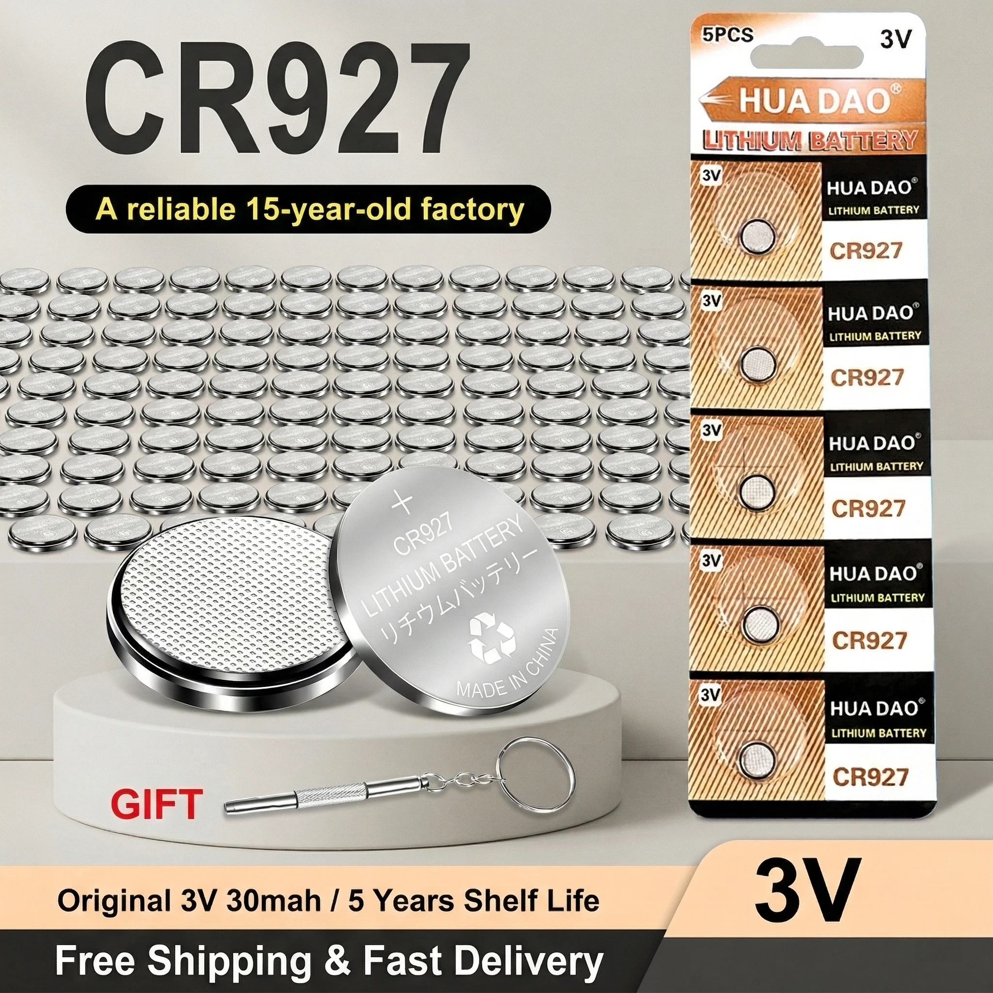 5-10PCS 3V Lithium Coin Cell CR927 DL927 BR927 LM927 ECR927 BR927-1W 5011L Button Battery for Watch Calculator Remote Toy