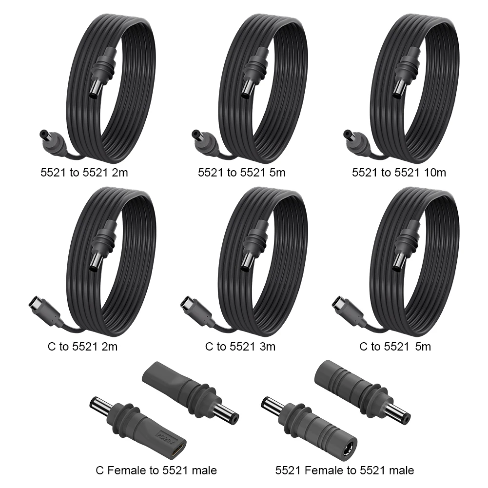 Para Starlink Mini Gen 3 DC Power tipo C Cable de repuesto de entrada exterior impermeable barril Jack Cable de carga Cable de carga