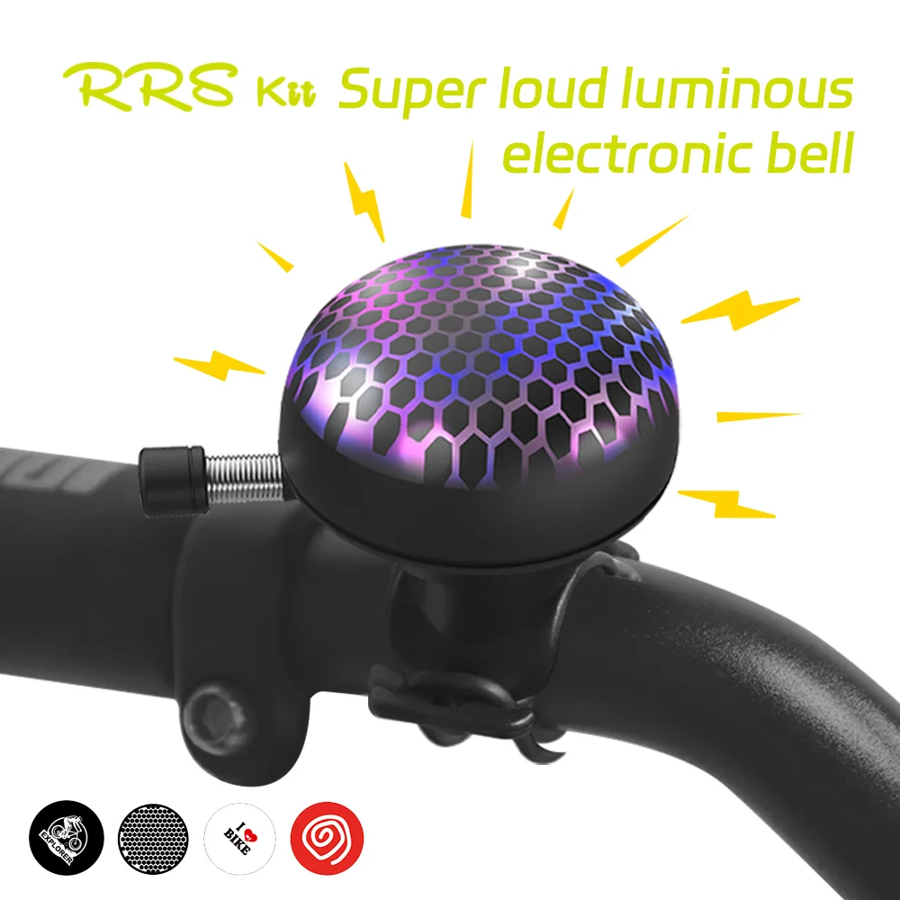 

Rrskit Bicycle Decorative Bell Super Loud Luminescence Universal Kids Electronic Horn For MTB Road Bike Riding Gear