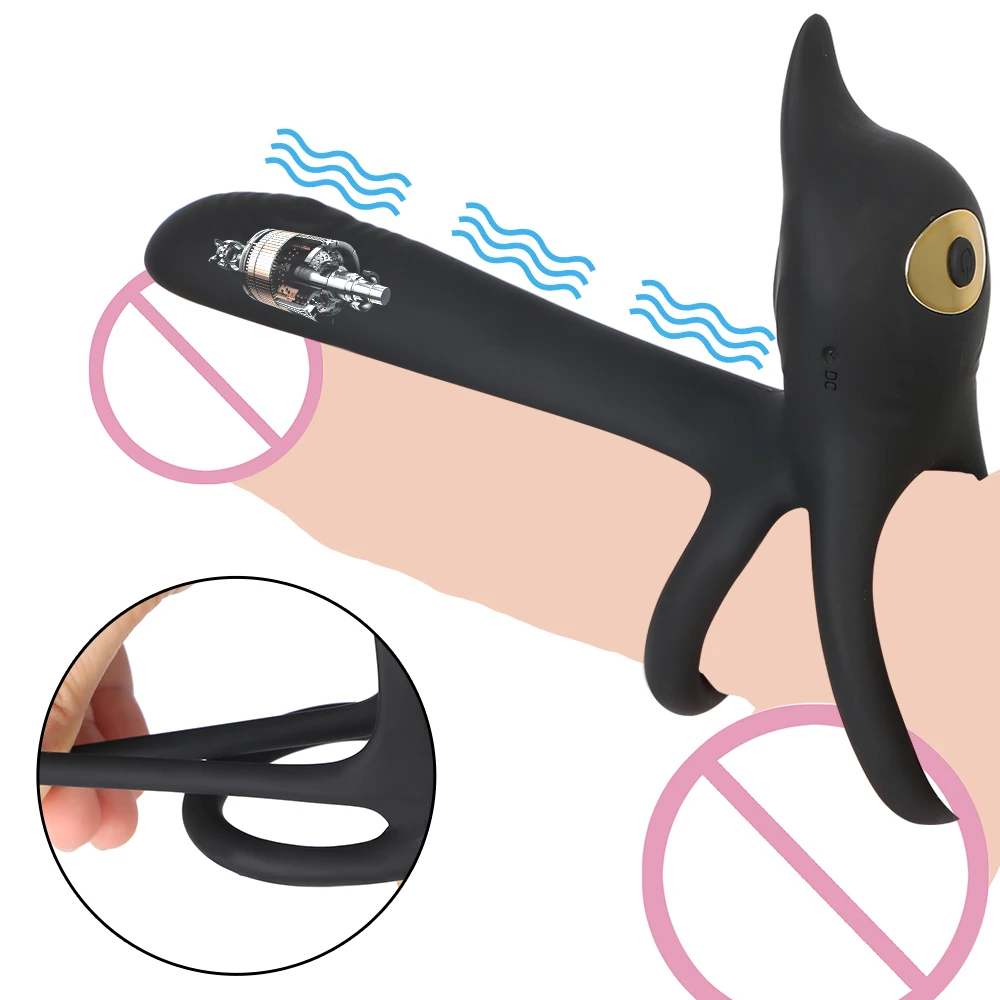 With Clitoris Vibrators Strap On Penis Ring For Men Cock Extender Enlargement Women Vaginal Anal Plug Cordless Sex Toys Couples