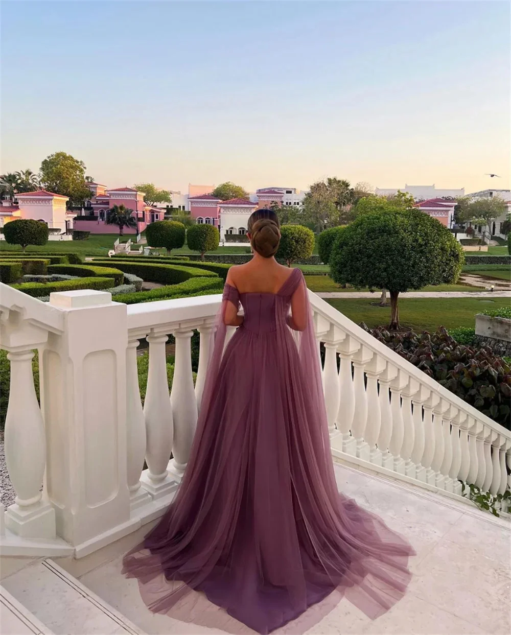 Bella Mesh One the Shoulder A-Line robes de soirée Draped Floor-Length Simple Evening Dresses Formal Evening Wedding Dress