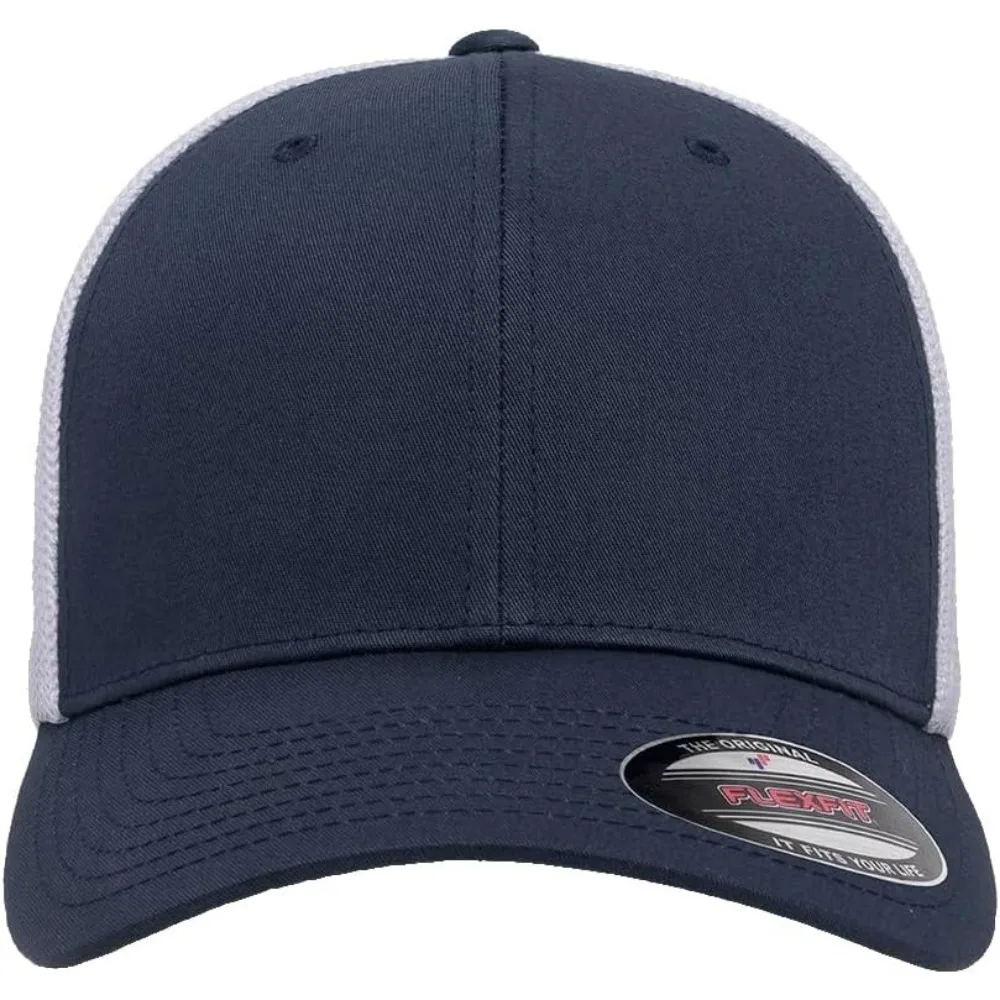 Stretchable Mesh Panels Mid-Profile Fitted Trucker Cap Bulk Pack Available