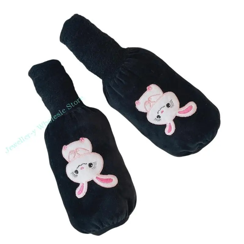 

R7UF Fashion Winter Oversleeves Arm Gloves with Cartoon Rabbit for School Kids Wear