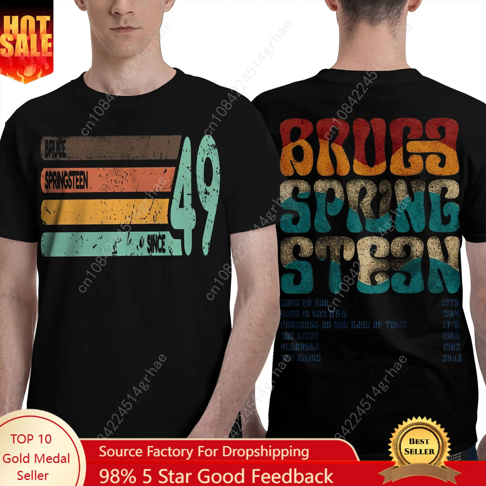 

Bruce Springsteens T-Shirt Mens Vintage Y2K Funny 100 Cotton T Shirts Summer Breathable Popular Tees Casual Oversize Tops